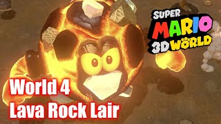 Super Mario 3D World  Bowser’s Castle World 4  Lava Rock Lair  All Stars Gameplay Walkthrough [upl. by Jerad]