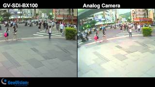 GeoVision GVSDIBX100 vs Analog Camera [upl. by Prudi]