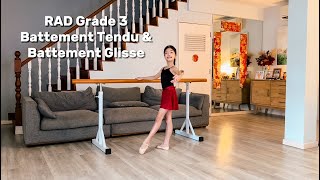 RAD Grade 3 Ballet  Battement Tendu amp Battement Glisse [upl. by Dahc]