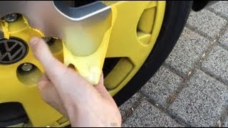 ✿ Plastidip removal \ Plasti dip entfernen from golf 6 rims wheels ✿ peel off [upl. by Rochelle]