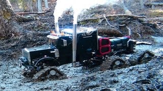 RC ADVENTURES  Muddy Tracked SemiTruck 6X6X6 HD OVERKiLL amp 4X4 quotBEASTquot MT on the Trail [upl. by Dian]