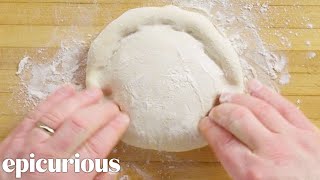 Hand Stretch Pizza Dough Like A Total Pro [upl. by Aikahs]