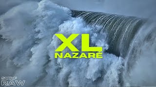 NAZARÉ GOES XL  FIRST BIG SWELL OF THE SEASON  epic drone view [upl. by Notelrahc]