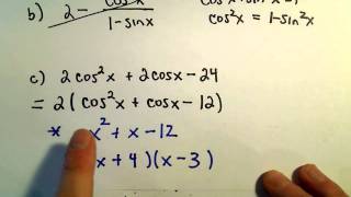 Factoring and Simplifying Trigonometric Expressions  Example 2 [upl. by Cuttler]