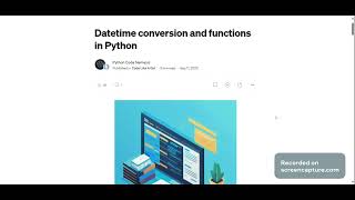 Datetime conversion and functions in Python [upl. by Sualkin]