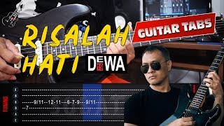 RISALAH HATI  DEWA GUITAR TUTORIAL TABS  Sobat P Cover Guitar [upl. by Ayila]