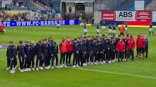 FC Hansa Rostock vs VFB Lübeck  22052021  letzter Spieltag  Hymne und Pyro [upl. by Liberati]