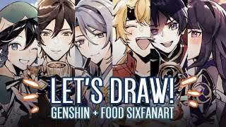 LETS DRAW  XPPEN Artist 12 2nd Review  Sixfanart Genshin  Food Edition [upl. by Artie220]