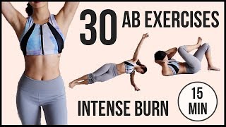 30 BEST Ab Exercises in 15 minutes Intense TABATA for Flat Belly and Six Pack ◆ Emi ◆ [upl. by Enilorac]