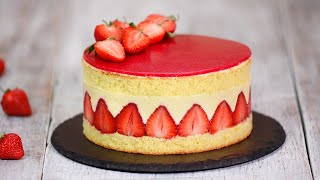 Strawberry Fraisier Cake Recipe [upl. by Dhiman]