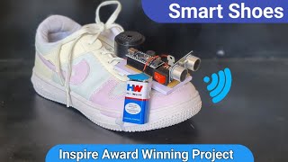 Smart Shoes  Best Inspire Award Science Fair project  How to Make smart shoes for blind  Ardiuno [upl. by Nellek132]