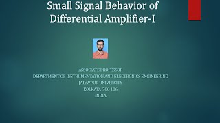 Small signal behavior of differential amplifierI [upl. by Dimmick500]