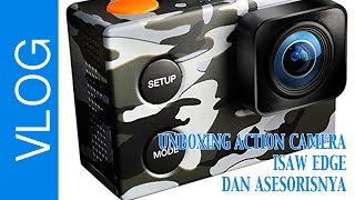 UNBOXING ACTION CAMERA ISAW EDGE DAN ASESORISNYA 028 [upl. by Nnahgem962]