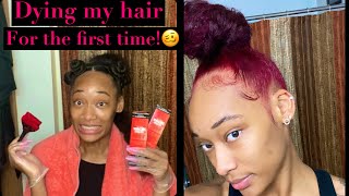 DYING MY NATURAL HAIR MAGENTA w LOREAL HICOLOR HIGHLIGHTS  NO BLEACH [upl. by Digdirb642]