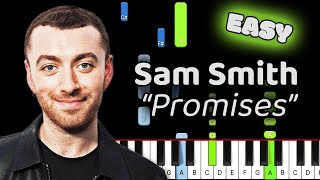 Promises Piano  How to Play Sam Smith Promises Piano Tutorial easy [upl. by Flip]