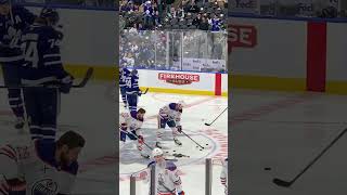 Nov 16 2024  Oilers vs leafs  Connor McDavid sets up a stick handling drill for himself [upl. by Okimuy124]