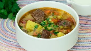 Zuppa di manzo e verdure molto gustosa ed aromatica SaporitoTV [upl. by Leahcimnoj955]