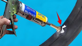 Only geniuses know this How to make selfpatching glue without removing the tire [upl. by Durer419]