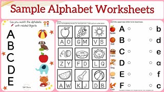 English Alphabet Worksheet  ABCD work sheets  Sample English Alphabet worksheets [upl. by Subak]