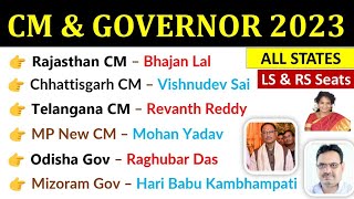 CM amp Governors 2023  Current Affairs 2023  Capital Loksabha Seats  मुख्यमंत्री और राज्यपाल 2023 [upl. by Enilegnave]