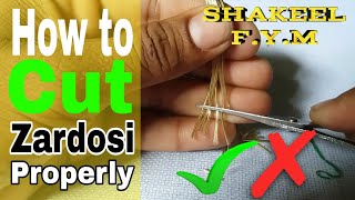 How to Cut Zardosi  Hand Embroidery  Zardosi work [upl. by Homerus]