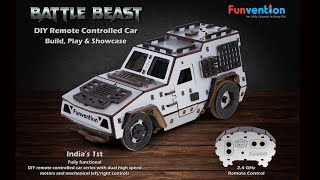 Funvention Battle Beast RC Car  DIY Remote Controlled Car Model [upl. by Aufa958]