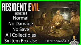 Resident Evil 7 PC  Normal No Damage No Save All Collectibles 100 3x Item Box Use [upl. by Yeldahc]