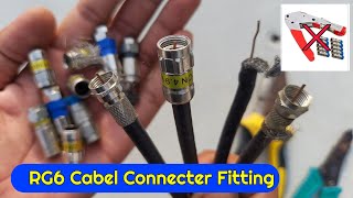 coaxial cable connectors how to install  dth lnb cable connector  No SpeTool [upl. by Wynne]