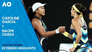 Caroline Garcia v Naomi Osaka Extended Highlights  Australian Open 2024 First Round [upl. by Nosneh155]