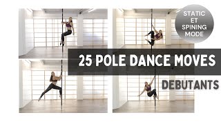 25 POLE DANCE MOVES POUR DEBUTANTS 2 STATIC ET SPINING  APPRENDRE LA POLE DANCE [upl. by Jaunita489]