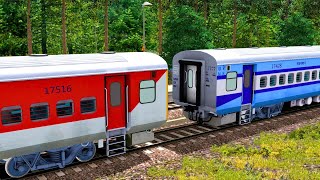 LHB RED COUPLING LHB BLUE COACH  BUMPY RAILROAD  RAILWORKS  INDIAN TRAIN SIMULATOR 2024 [upl. by Mcquoid]