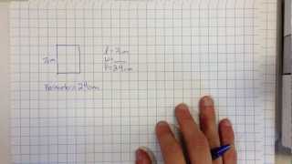 Using equations to find the length or width of a rectangle when given the perimeter or area [upl. by Ennywg795]