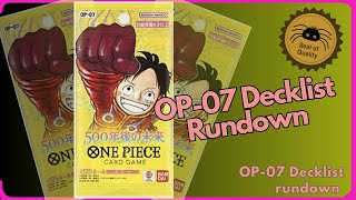 OP07 Decks  Ace Boa Vivi Toolbox Bonney Pluffy RG Oden YG Yamato double searcher RG Law [upl. by Airolg258]