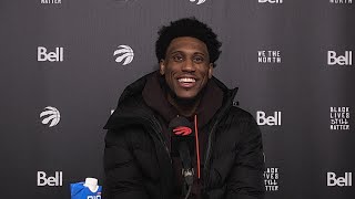 Raptors Post Game Thaddeus Young  March 28 2022 [upl. by Ahkihs]