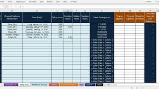 Payroll 2020 in Excel North Carolina Semi Monthly and Weekly Combined [upl. by Aerdnaz]