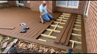 How To Install Picture Frame Trex Composite Decking on Concrete Slab  Backyard Makeover  DIY [upl. by Sieracki]