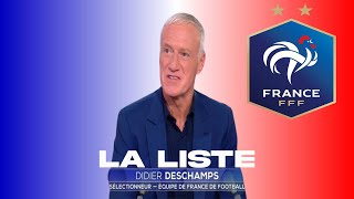 LIVE ANNONCE DE LA LISTE DES 26 BLEUS DE DIDIER DESCHAMPS POUR LEURO 2024 [upl. by Athalie365]