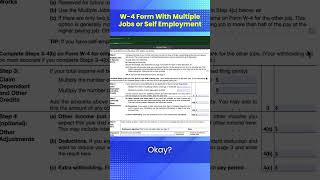 W 4 Form With Multiple Jobs or SelfEmployment [upl. by Akeim]