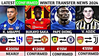 🚨 LATEST CONFIRMED ✅ WINTER TRANSFER 2024✔️✔️ SAKA TO MAN UNITED✅🔥 MBAPPE TO AL HILAL🔥 PAPE TO [upl. by Suirad961]