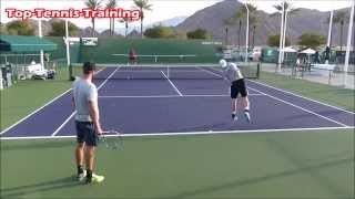 Worlds Fastest Tennis Serve Training  Court Level View [upl. by Leynad]