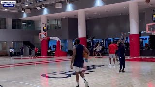 JAMES HARDEN SHOOTING SHOTS AFTER CLIPPERS 1ST OFFICIAL PRACTICE AT THE FACILITY INSIDE INTUIT DOME [upl. by Shea]