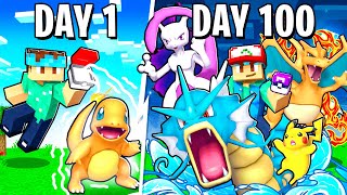 I Spent 100 DAYS In Minecraft Pixelmon Catch Em All [upl. by Douglas31]