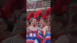 Moulin Rouge dancers perform for cyclist in the Olympic road race [upl. by Ciredor]