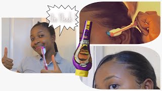 How to Slick Your Edges Down With a Toothbrush Gorilla Snot Hair Gel  One Minute Video JessFasho [upl. by Garrett]