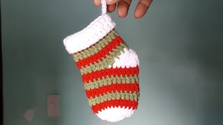 How to Crochet Christmas Stocking  Sock  DIY Craft  w subtitle [upl. by Niraj]