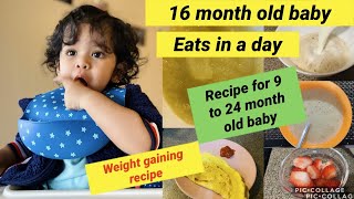 What My 16 Month Old Baby Eats In a DayHealthy Meal Idea for 1 Year Old Weight Gaining Baby Food [upl. by Atinrev]