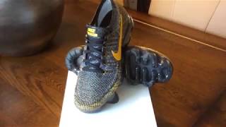 Nike Air VAPORMAX FLYKNIT quotMINERAL GOLDquot 2018 CollectionBlackMineral GoldDark GreyPart 121 [upl. by Alano]