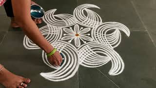 Vinayagar Chaturthi 32 padi kolam  Simple muggulu designs easy rangoli designs [upl. by Arocet]