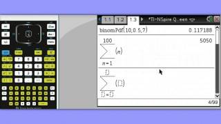 TINSpire Quick Tip 29  Finding a Summation [upl. by Ier]