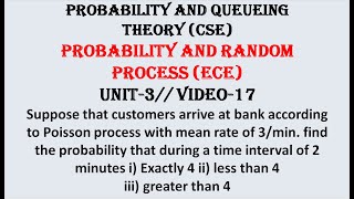 Poisson process Problem1  PQTCSE PRPECE UNIT3 VIDEO17 [upl. by Buiron]